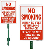 SmartSign no smoking yard sign front view