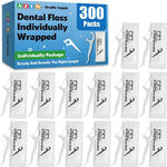 UBL AZEN 300 Count Dental Floss Bulk box showing front view packaging of individually wrapped travel flossers