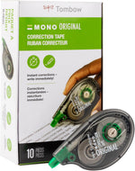 Tombow 68620 MONO Correction Tape, Non-Refillable, 1/6" x 394", White Tape - Image 12