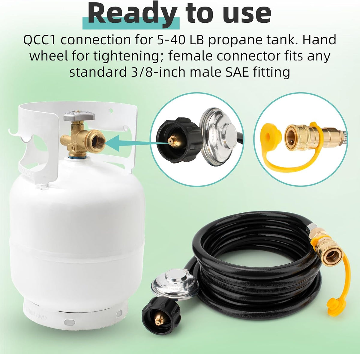 Demonstration of the hose connected to a portable heater setup