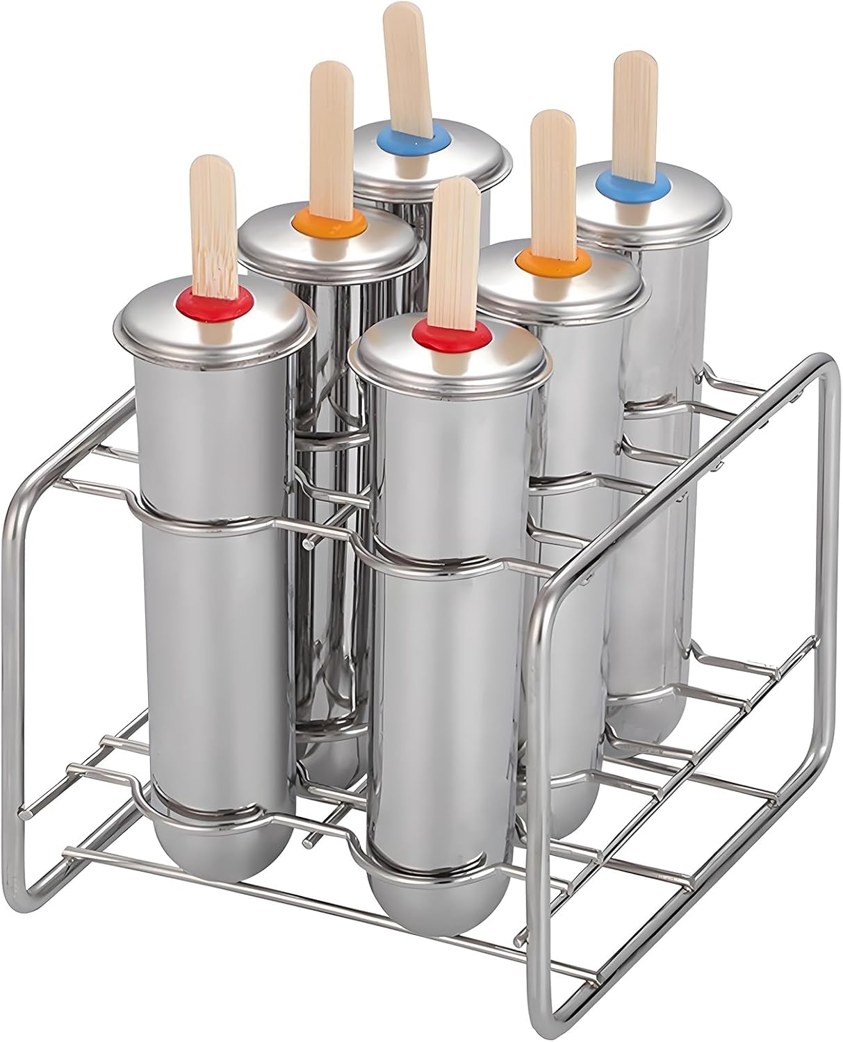 Elemony stainless steel popsicle molds front view