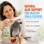 Natural aloe vera bird spray for feather plucking and dry skin relief