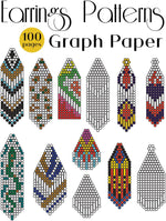 Earrings Patterns Graph Paper: 12 Design Templates, Seed Bead Craft Projects, 100 Pages 8.5 x 11 inches: Create your own Earring Designs - Image 1