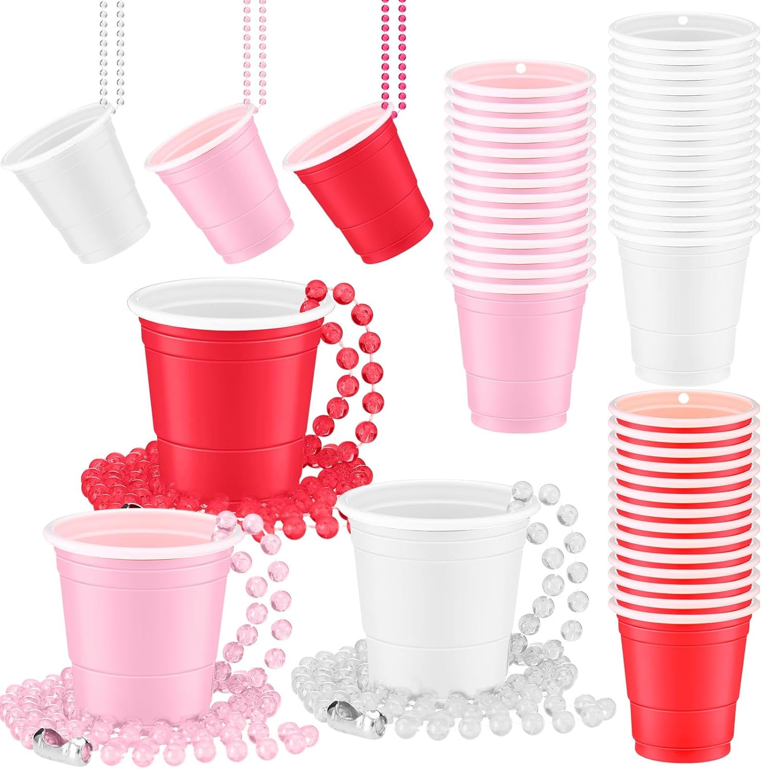 Sureio Remerry Valentine shot glass necklace front view for party favors.