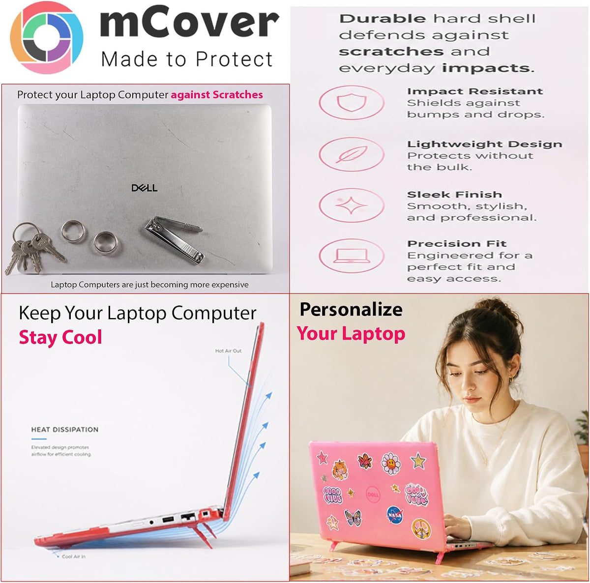 mCover protective notebook case side angle display