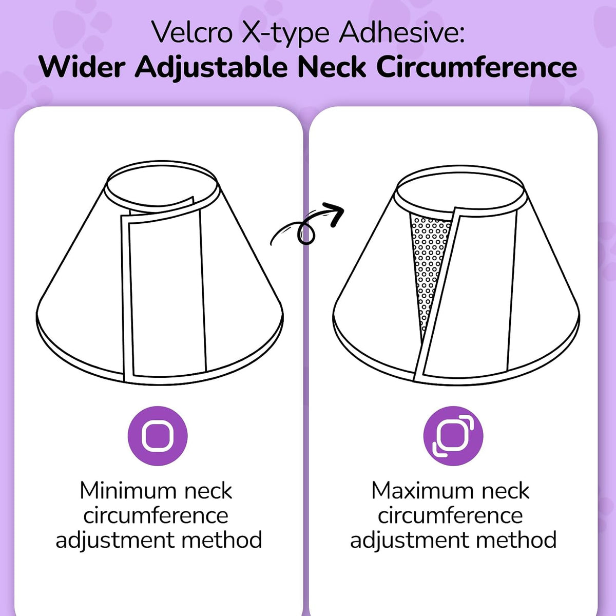 Dual outer reinforcement buckles on the cervical spine area of the soft dog surgery collar.