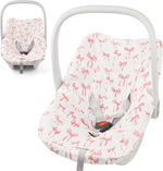 Dayeeball infant car seat liner pink bow front view for baby girls
