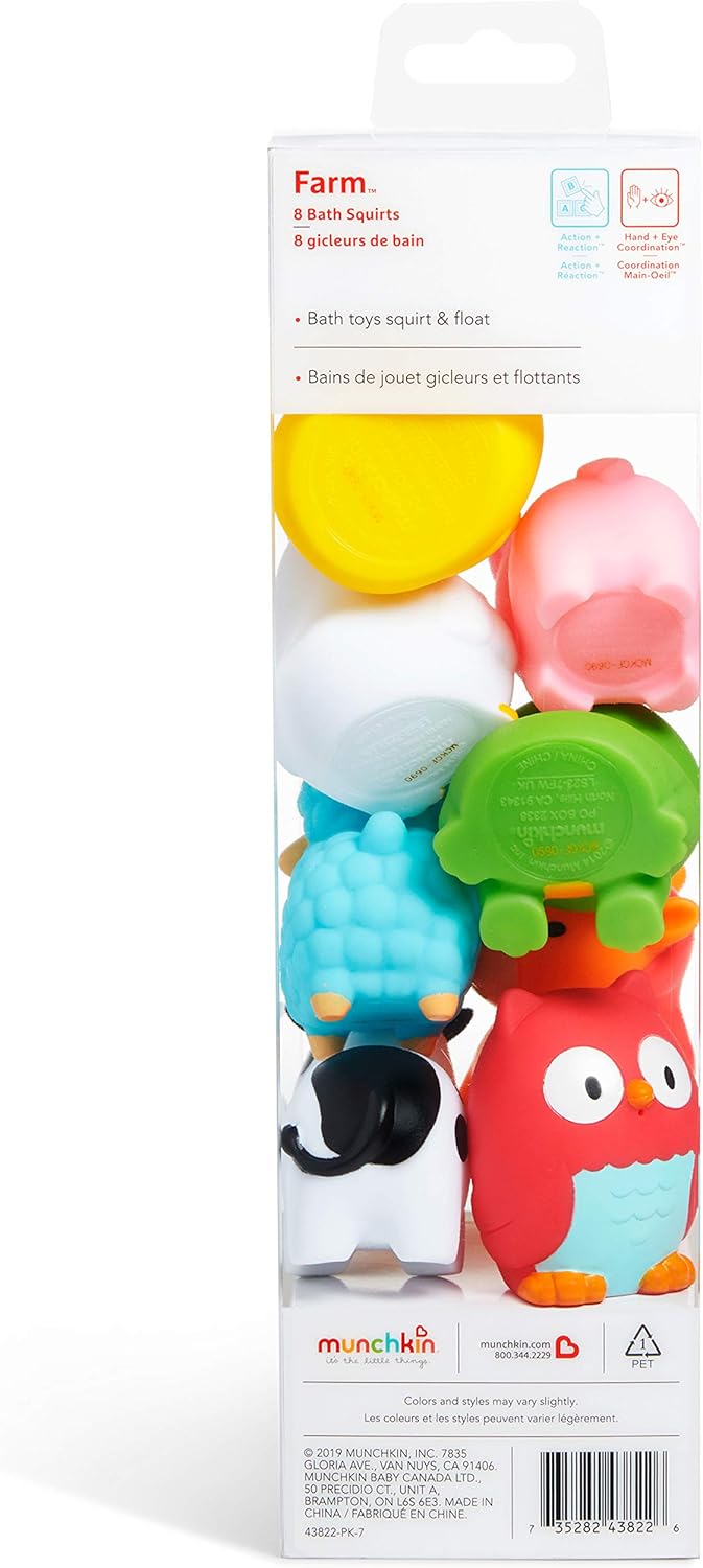 Educational farm animal bath squirters by Munchkin for toddler motor skills