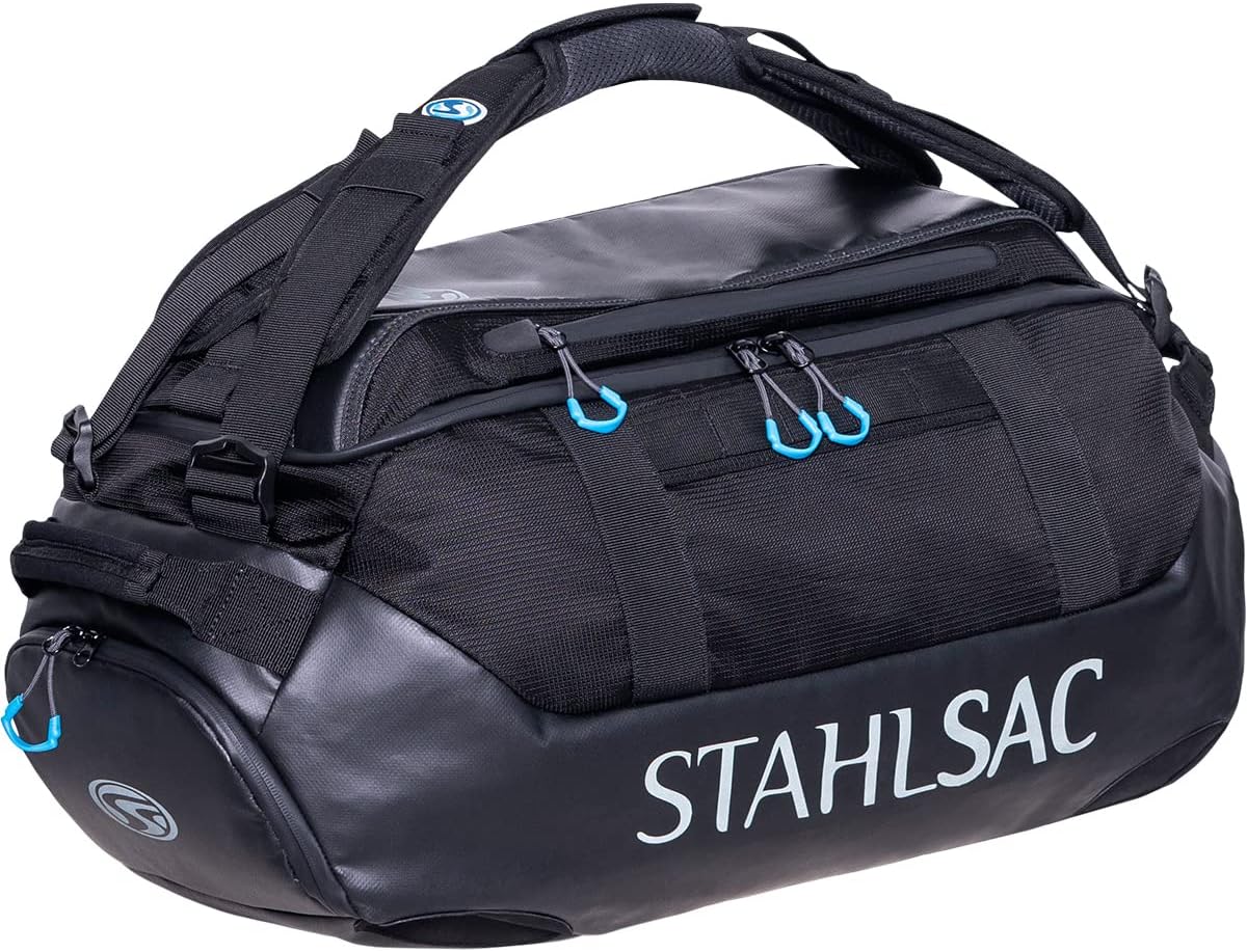 Stahlsac Steel Duffel Dive Bag front view in black