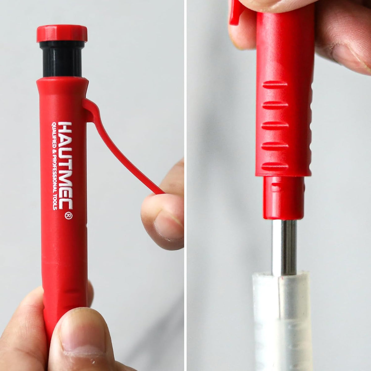 HAUTMEC construction pencil clip attached to a tool belt