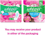 Whisper Ultra Soft pads size XL pack layout