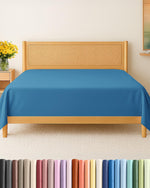 CGK Unlimited full flat sheet denim blue front view