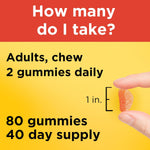 Nature Made vitamin C gummies close up ingredient details