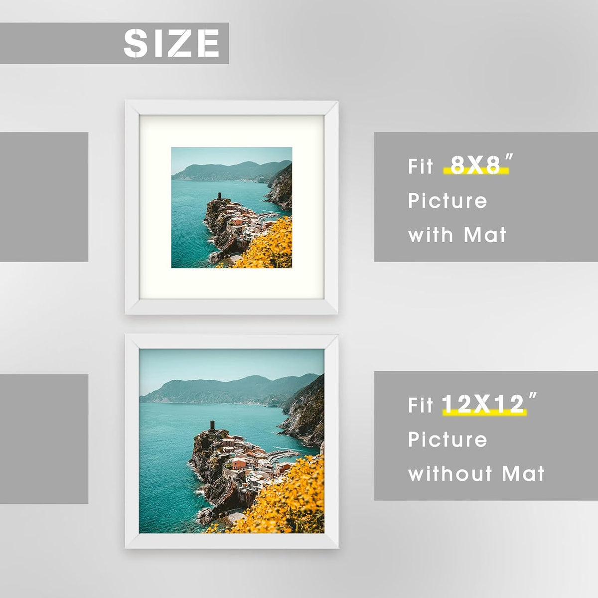 Frametory white photo frame wide molding detail
