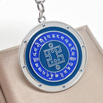 Fengshuibringluck blue elephant and rhino keychain lifestyle shot