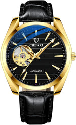 MASTOP men wine barrel automatic mechanical watch front view luxury wristwatch