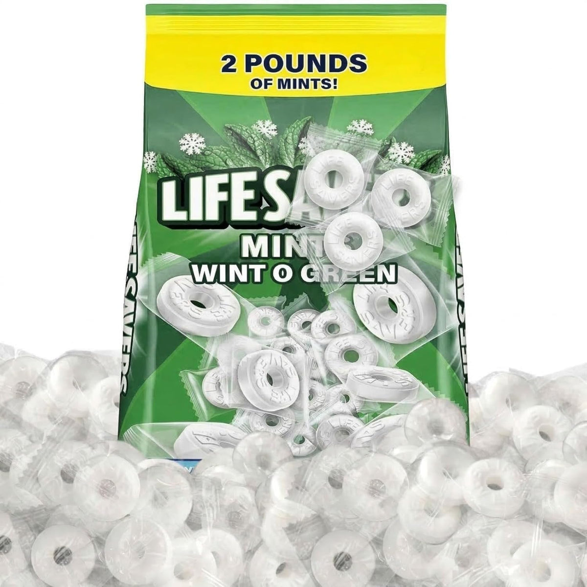 Sweetside Candy Co Wint O Green Hard Candy front view bulk bag of breath mints