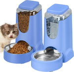 Portable Automatic Cat Feeder and Water Dispenser with Stainless Steel Bowl Dog Gravity Food Feeder and Waterer for Small Medium Pets Puppy Kitten 1 Gallon x 2 (Light Blue3.8L*2) - Image 13