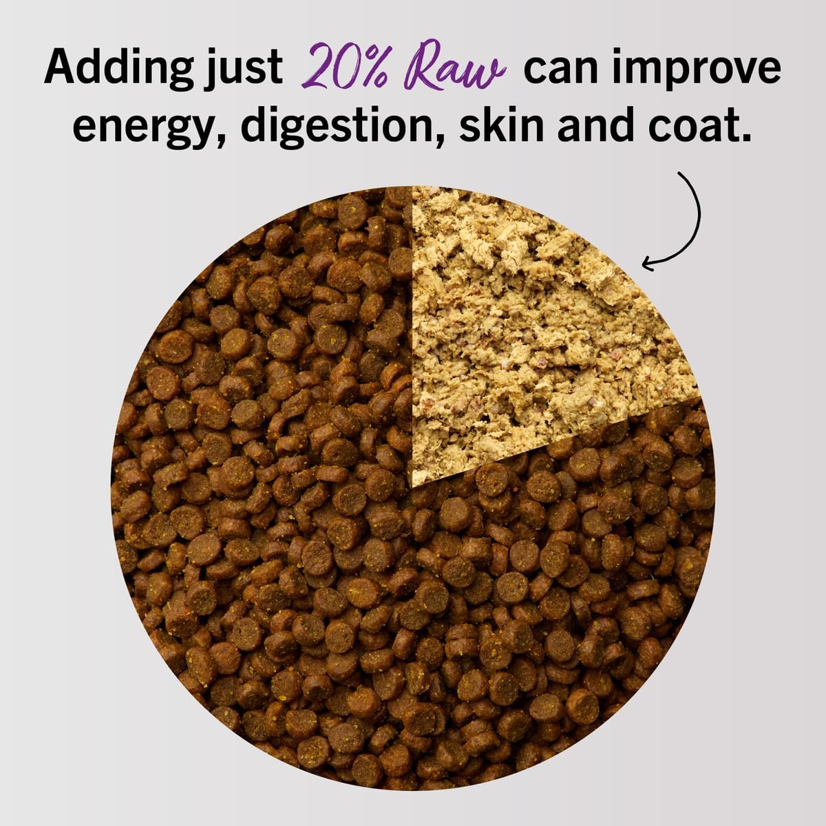 Natural grain free raw cat and kitten food packaging showing guaranteed nutritional analysis