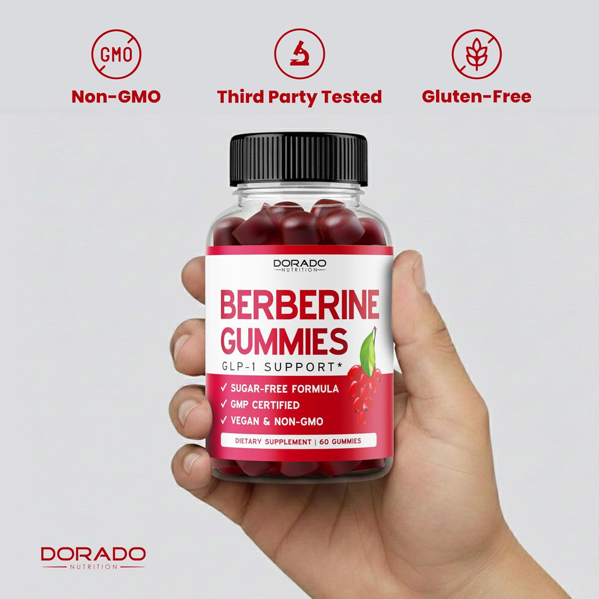 Group of Dorado Nutrition Berberine gummies on display