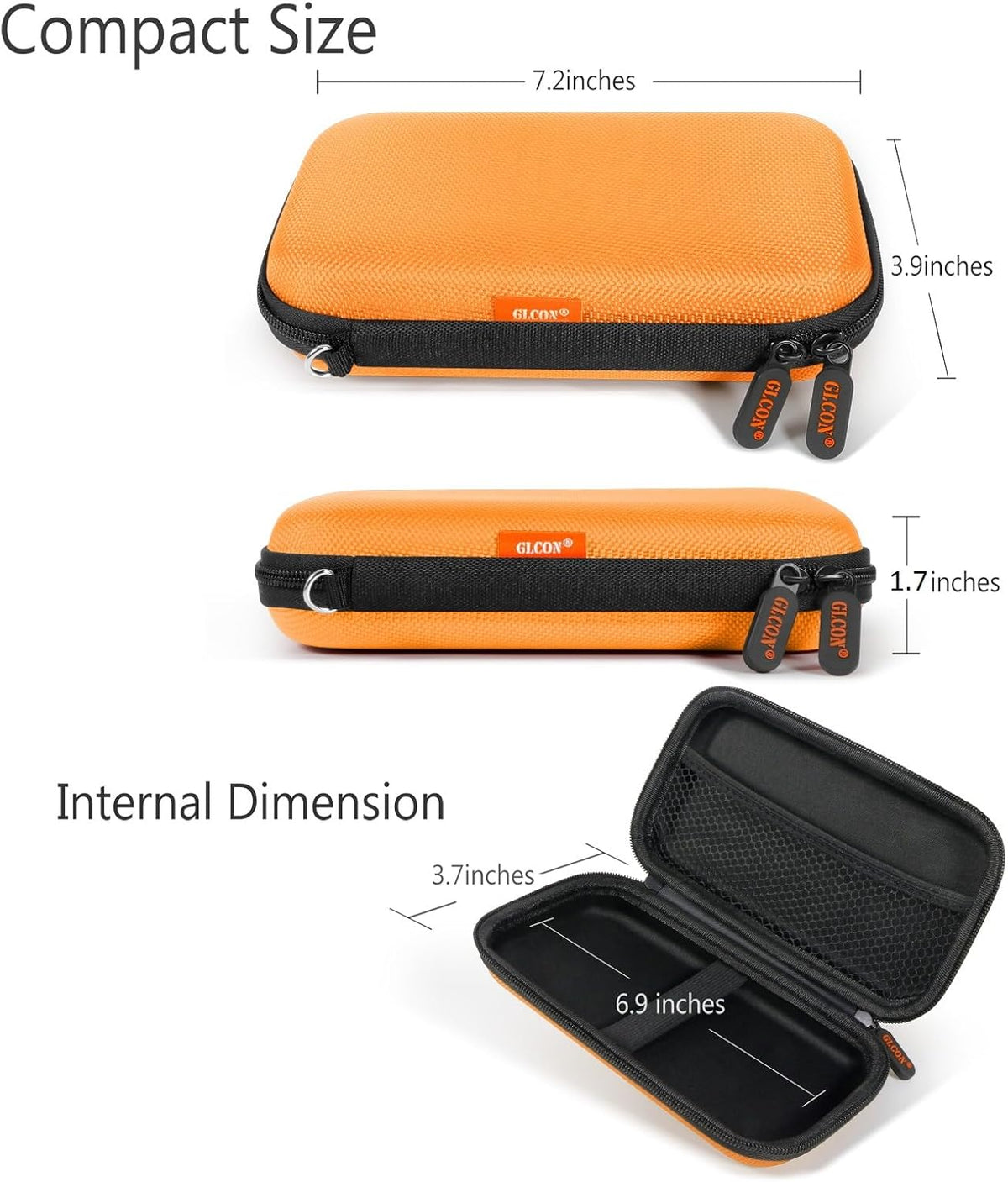 GLCON hard drive storage bag with dual rubber zippers