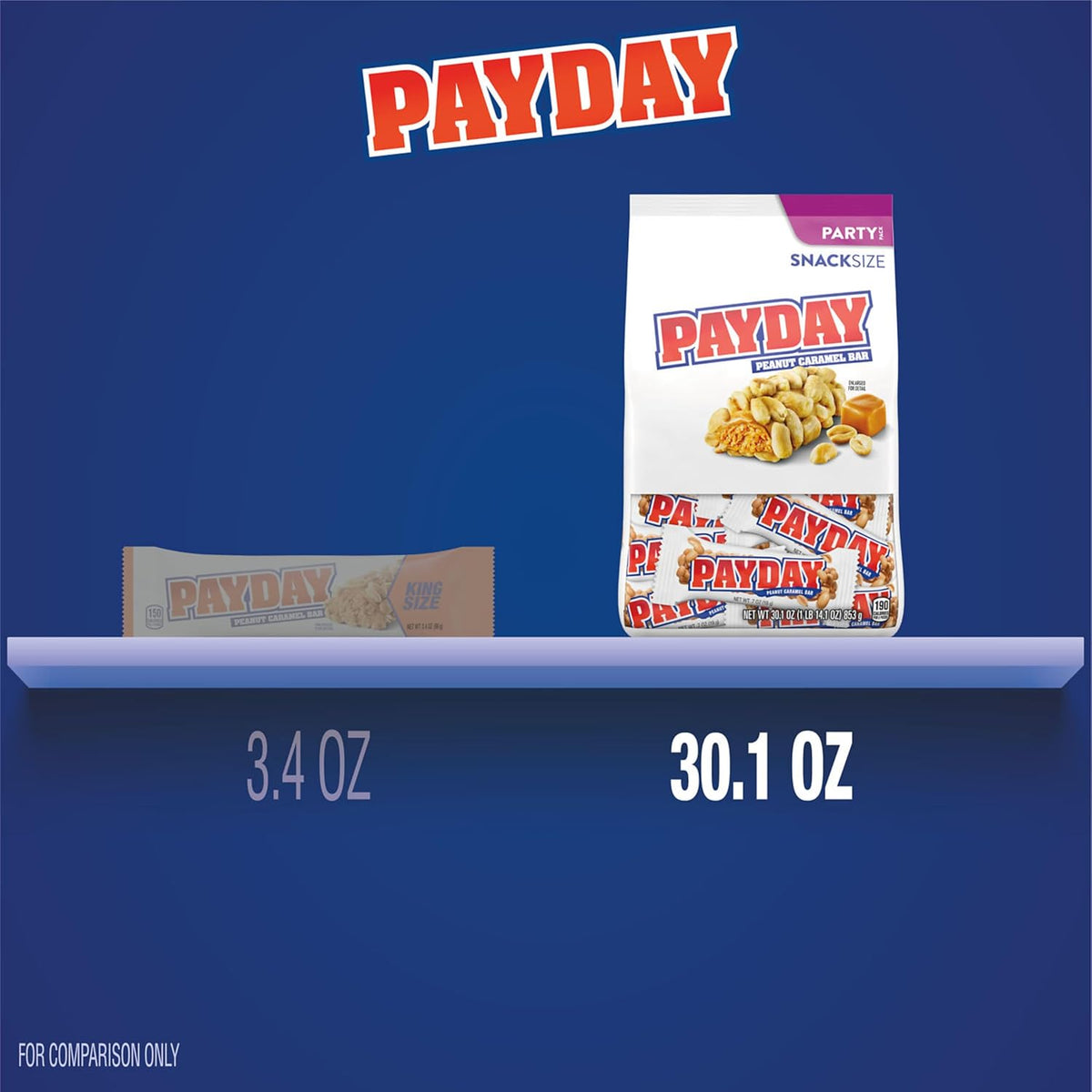 Individually wrapped PayDay peanut caramel treats perfect for party favors.