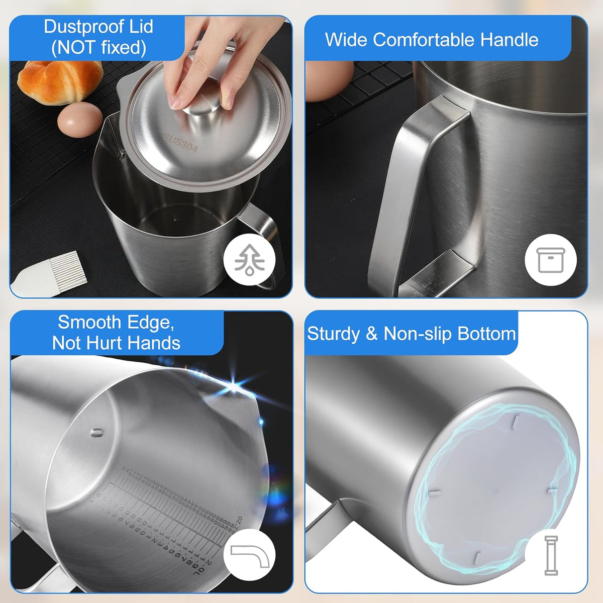 SHENLIU metal measuring pitcher showing internal graduation markings