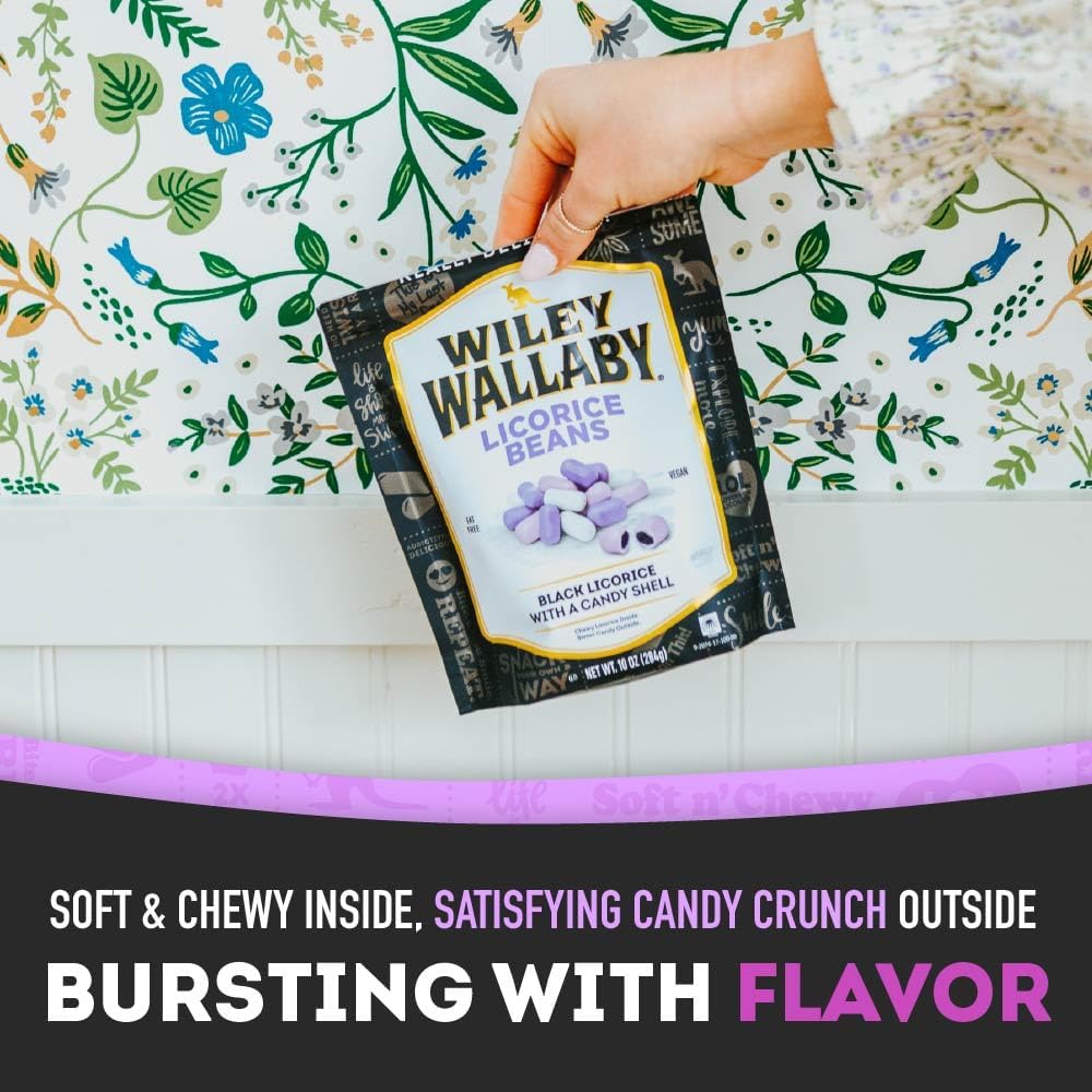Authentic USA imported Wiley Wallaby licorice candy beans