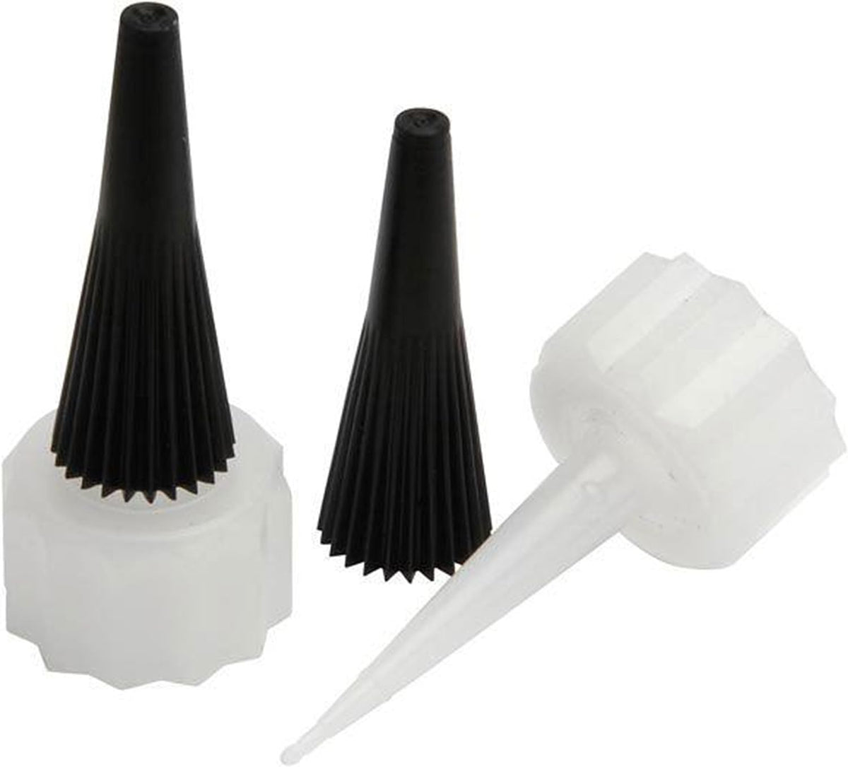 Satellite City replacement adhesive nozzle and caps front view precision applicator spouts