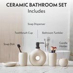 Terramoza 16 fluid ounce ceramic soap dispenser with black pump