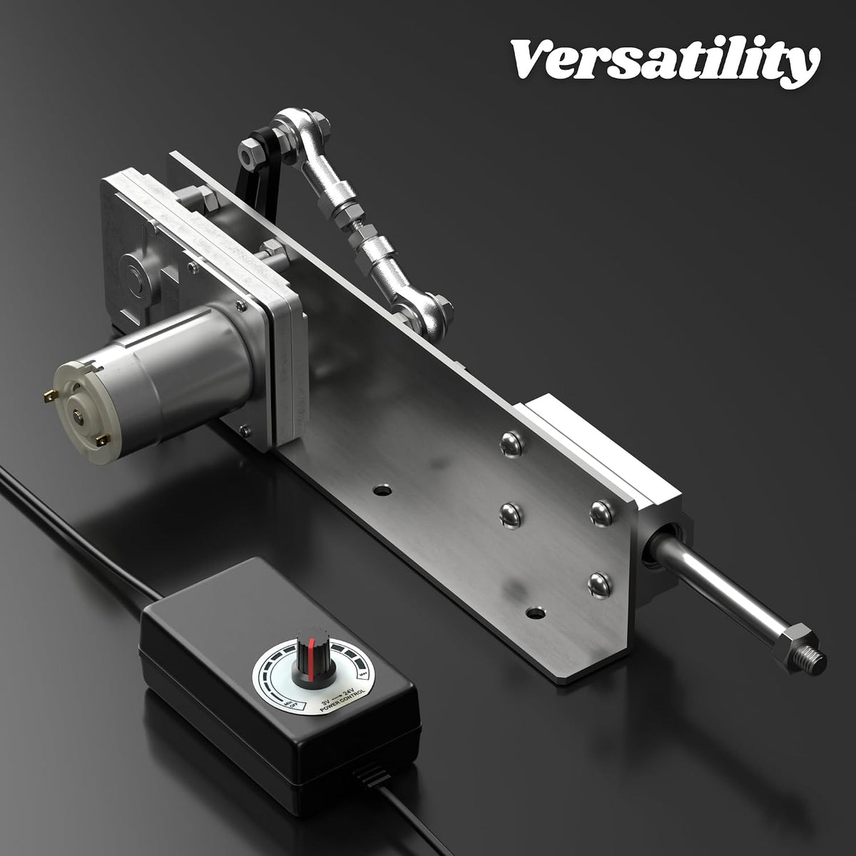 VQP telescopic motor showing adjustable stroke linkage arm