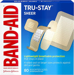 Band-Aid sheer strips assorted pack front view commercial packaging