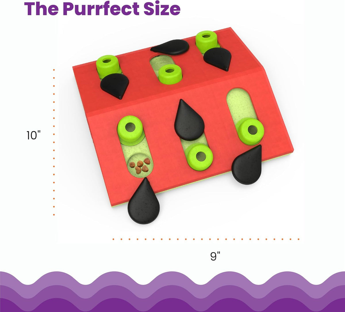 Catstages puzzle feeder with flip pegs and seed covers