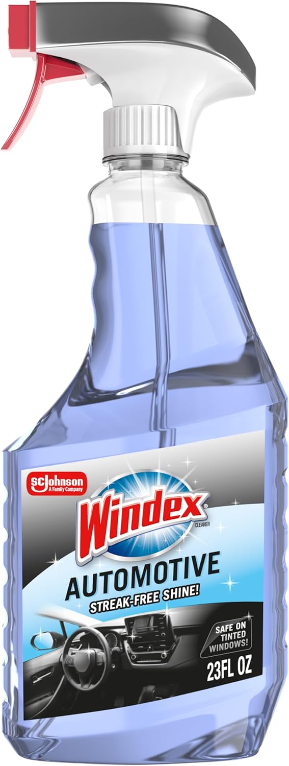 Windex Automotive Car Window and Glass Cleaner 23 Fluid Ounce bottle front view
