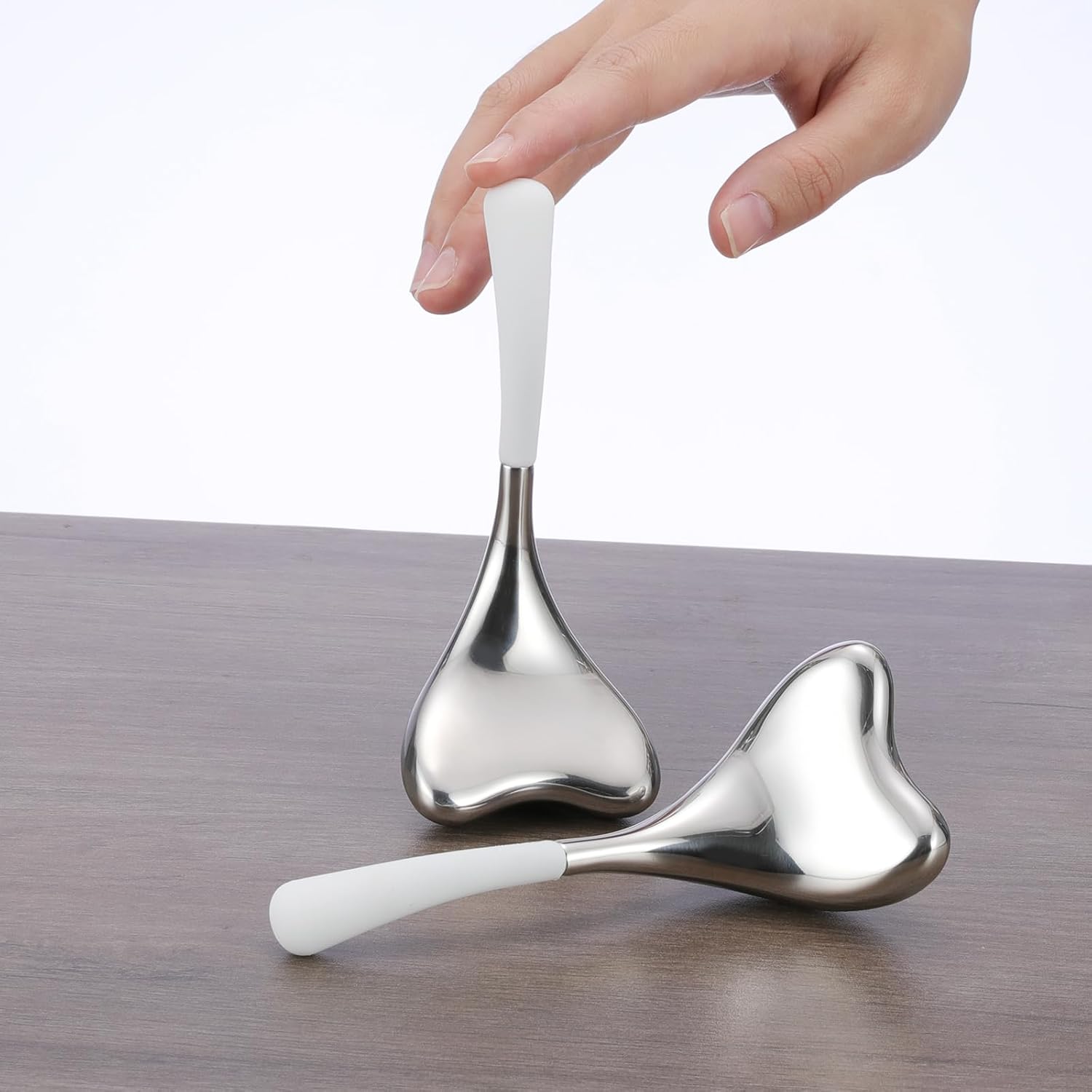 Fabludo 2-in-1 Gua Sha Cryo Sticks front view showcasing stainless steel mermaid tail facial massager heads.