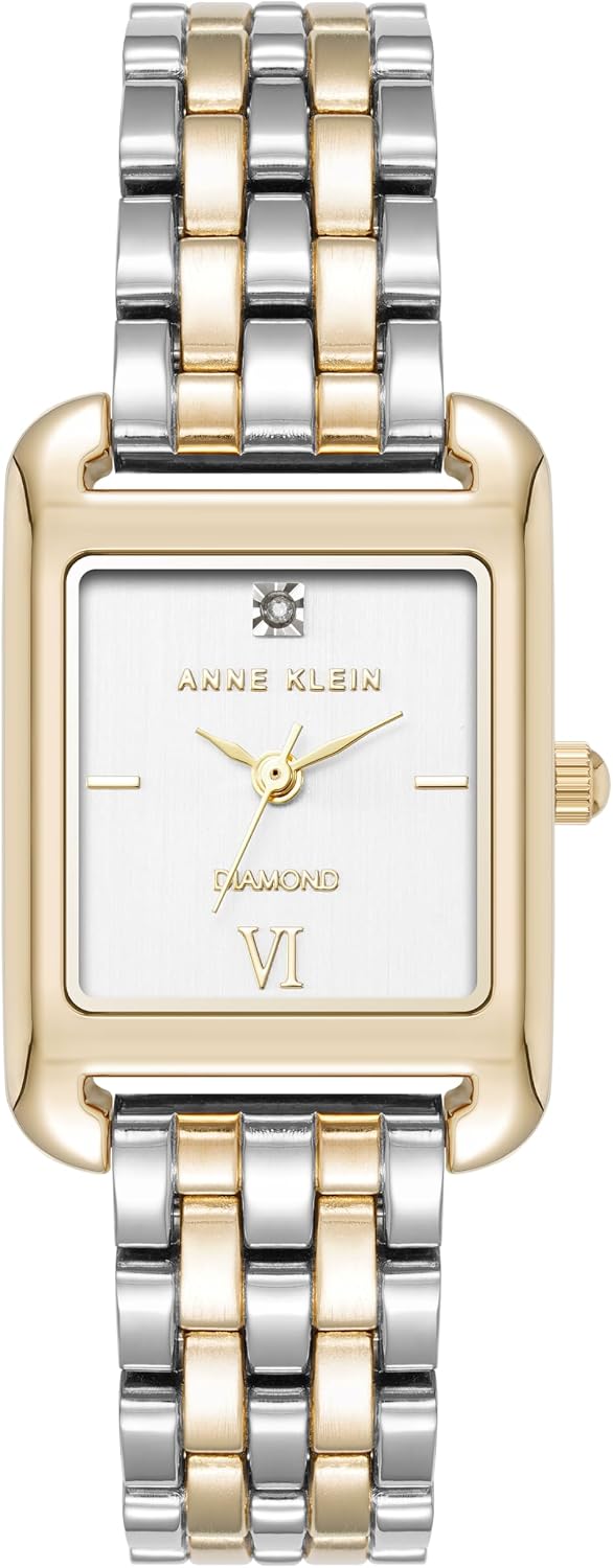 Anne Klein women's genuine diamond dial bracelet watch front view luxury timepiece