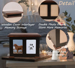 Sofunii natural pine wood pet urn displaying the hidden lid interlayer for storing a collar