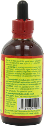 Ginco International Cyclone Cider ingredients list view