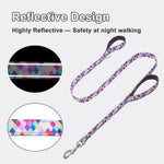 Lower traffic handle view of the strong nylon dog walking leash.