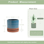 HERDUK round cylinder planter with matching saucer tray