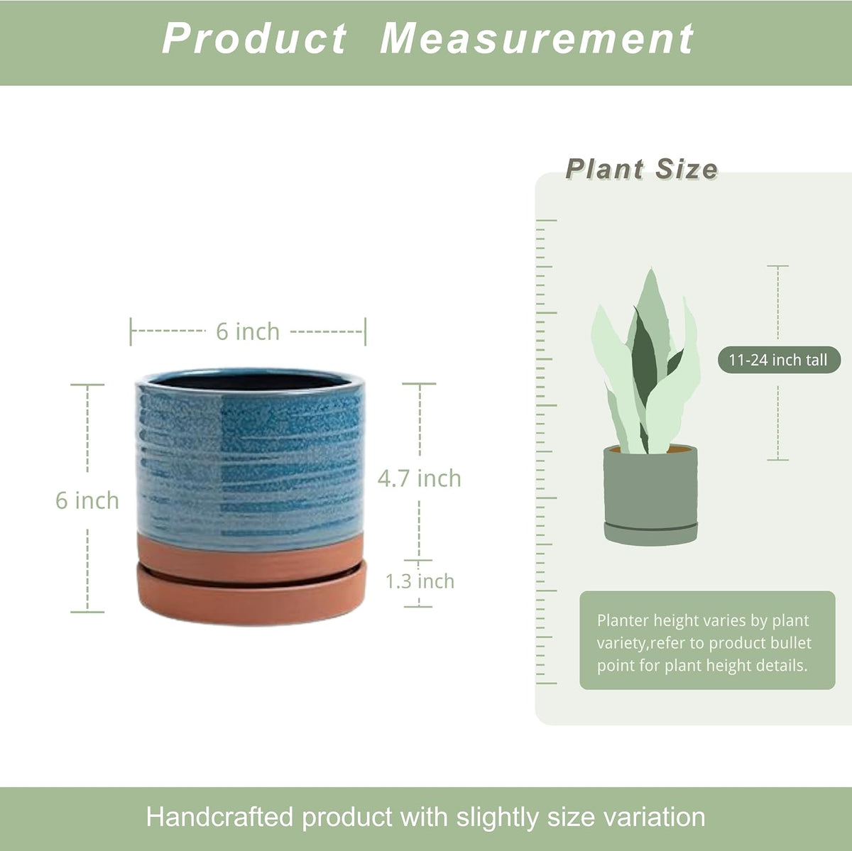 HERDUK round cylinder planter with matching saucer tray