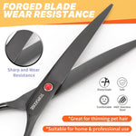 Topgoose curved pet hair cutting shear side profile demonstrating the precise downward curve angle.