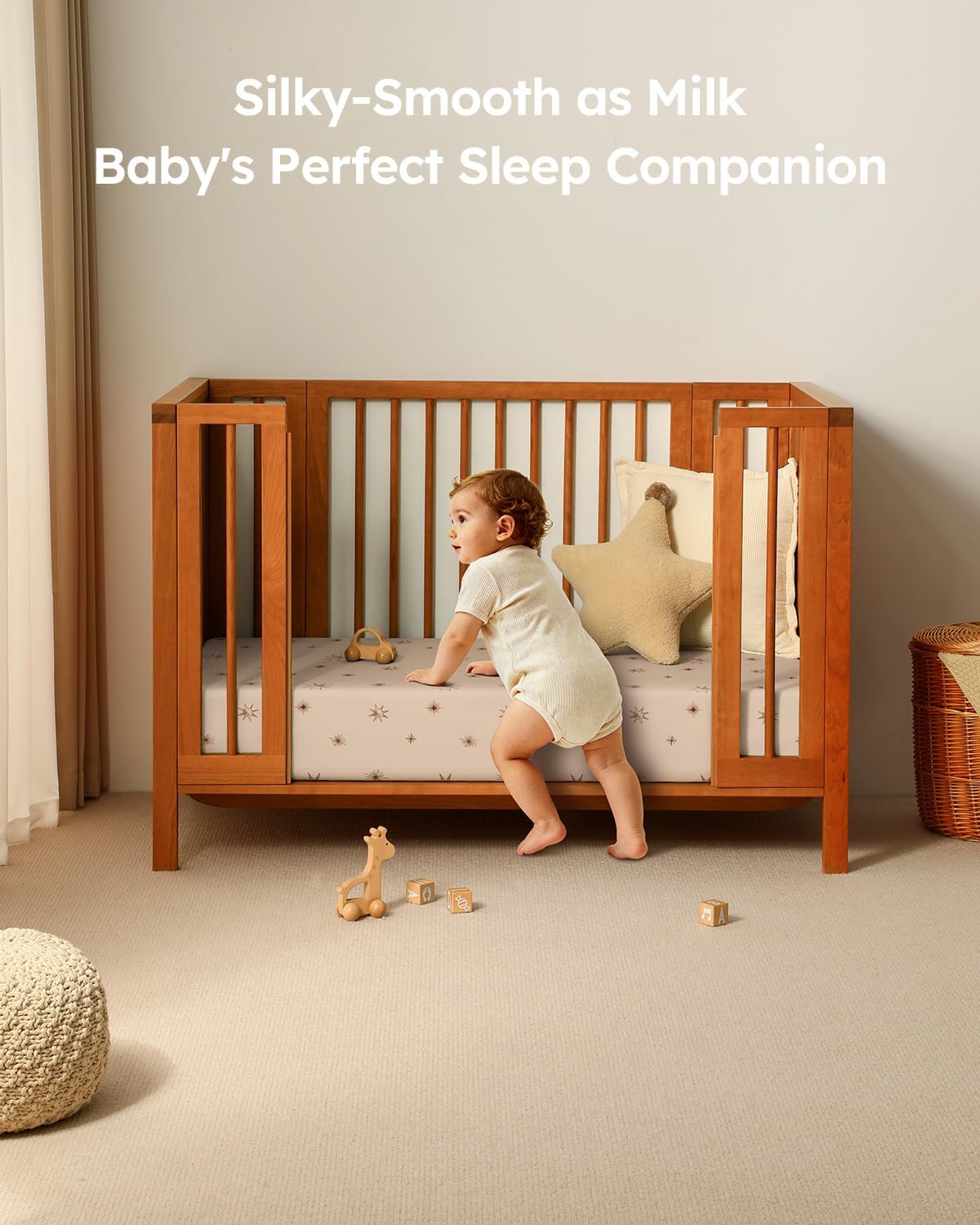Unnivoll soft microfiber baby sheet angled view