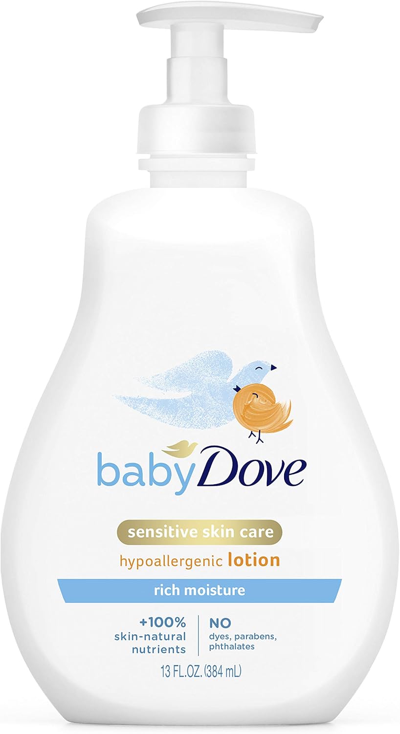 Baby Dove face and body lotion front view bottle
