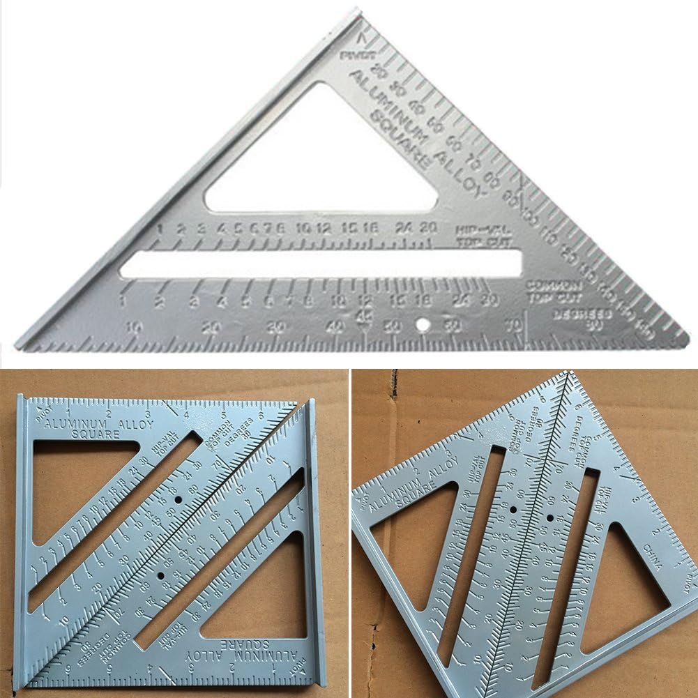 Xiaokeis framing square positioned flush against wood for cutting guide