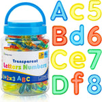 Odoorgames 66 piece translucent letters and numbers set in storage jar