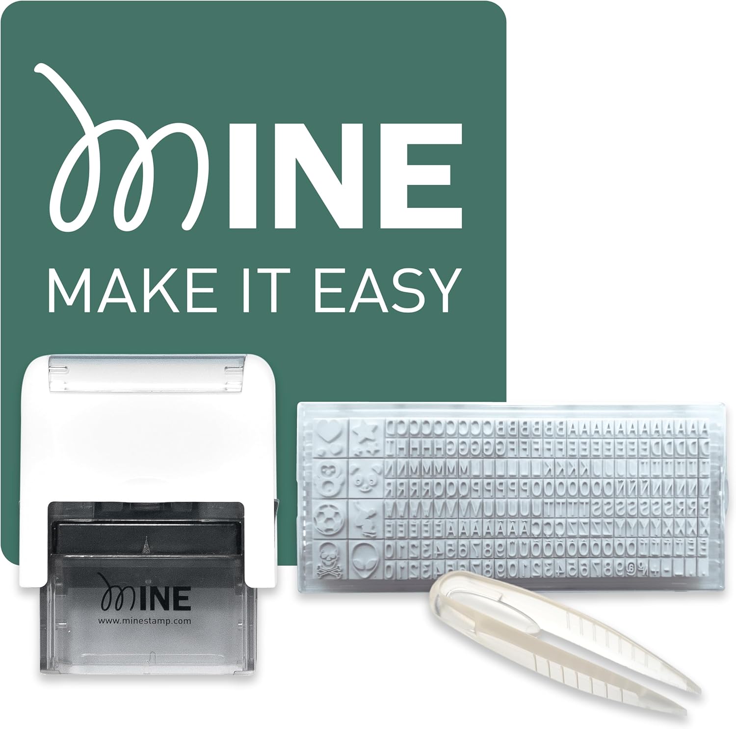 Mine Stamp compact clothing and book marker set