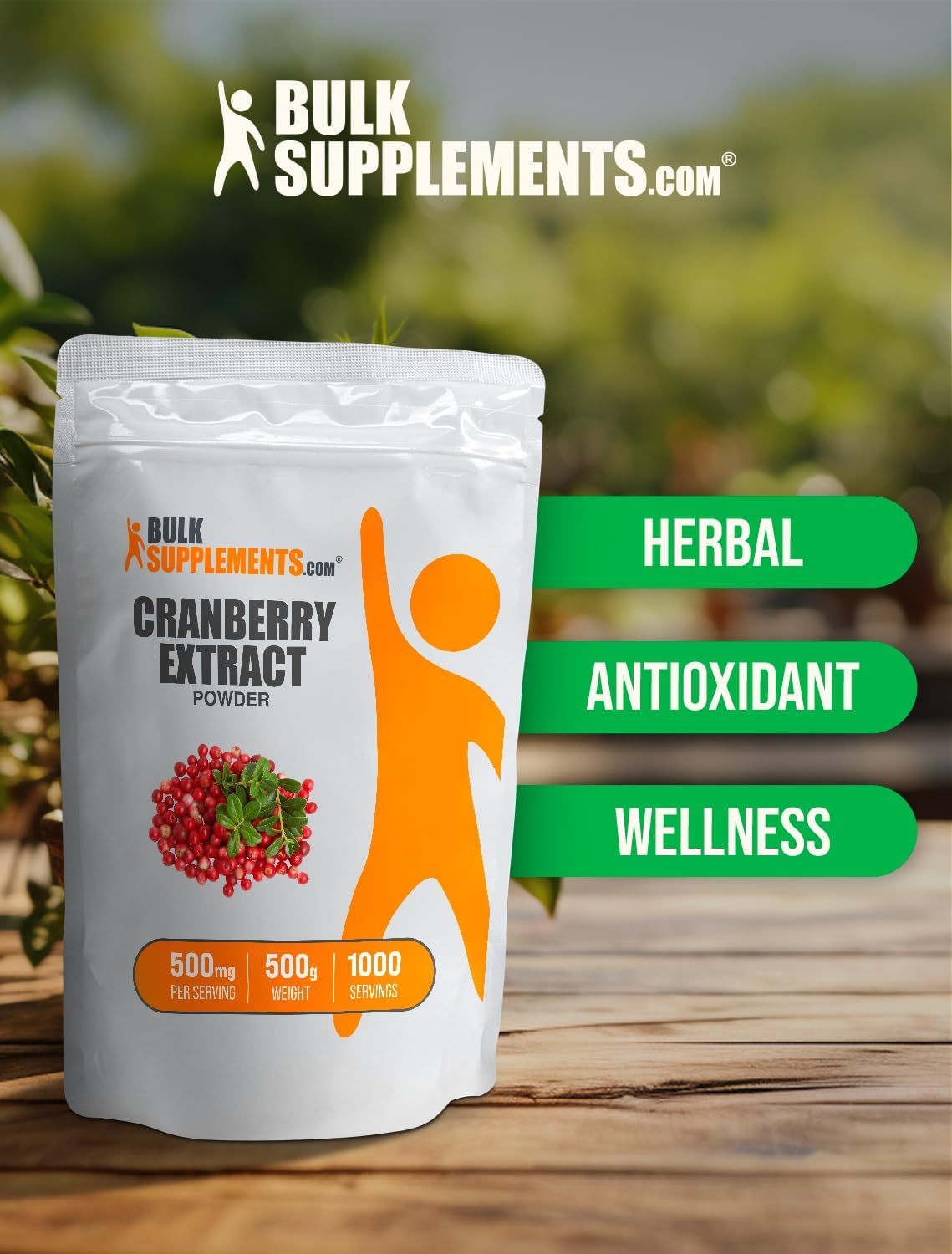 BulkSupplements cranberry supplement 500g pouch design