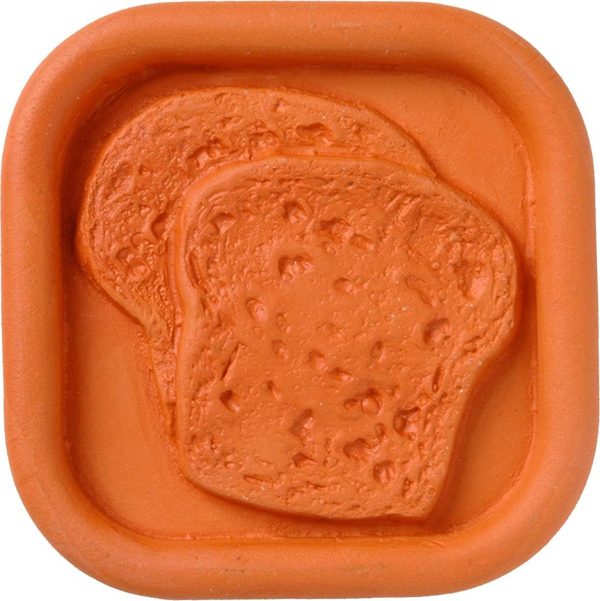 JBK Pottery terracotta bread saver placed inside a bread storage container