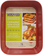 CasaWare red granite bakeware top angle